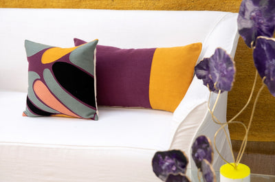 BEE MORADO Y MOSTAZA 40X70