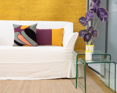 BEE MORADO Y MOSTAZA 40X70