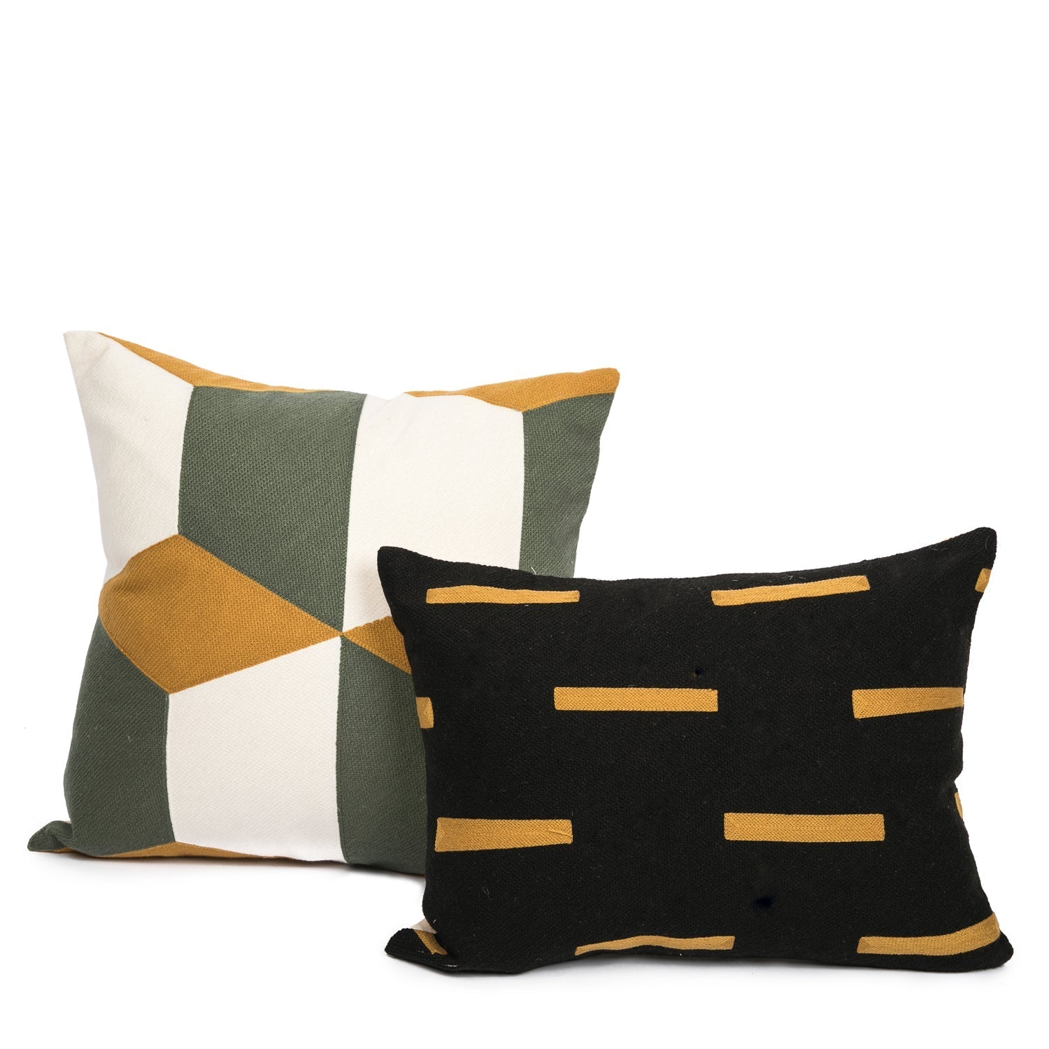 SILK HUESO MOSTAZA Y VERDE HOJA SECA 40X40